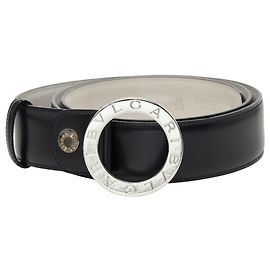 Bulgari Cinto Bvlgari em couro preto Preto