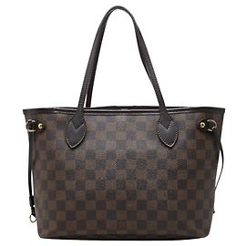Louis Vuitton Damier Neverfull PM Handbag Tote Bag Brown