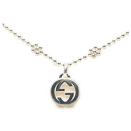 Collana con pendente Gucci con motivo floreale e logo Interlocking G Argento