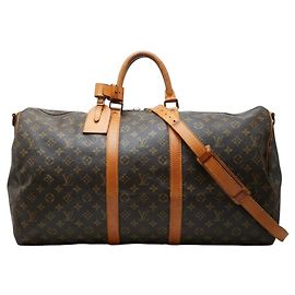 Borsa Louis Vuitton Monogram Keepall 55 Bandoulière Marrone
