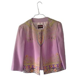 Christian Lacroix short jacket ethnic pattern Multiple colors Purple