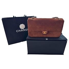 Sac à rabat Chanel2026 en daim marron Marron