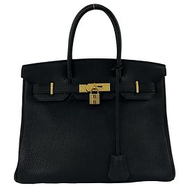 Hermès Hermes Birkin 30 Togo Leather Handbag Black