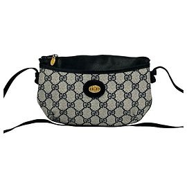 Borsa a tracolla in pelle Gucci Vintage GG Logo Blu navy