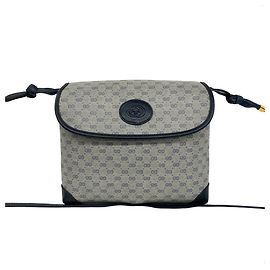 Mini borsa a tracolla in pelle Gucci Old Micro GG Logo Blu navy