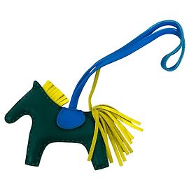 Hermès Hermes Vintage Rodeo Charm PM Blue Green Yellow