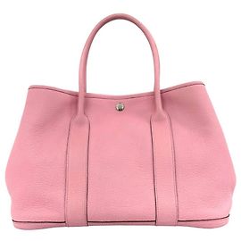 Hermès Saco Tote Hermes Garden Party PM em couro Negonda Rosa