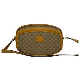 Mini Bolsa de Ombro em Couro com Logotipo Micro GG da Gucci Marrom