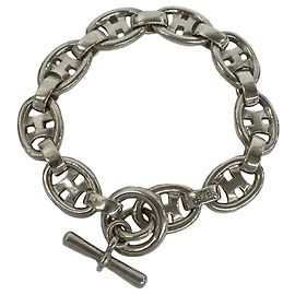 Hermès Bracciale con Charm H Logo Hermes Vintage Argento