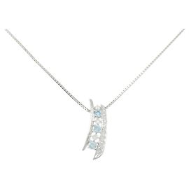 Autre Marque Diamantenhalskette Pt900 Pt850 Silber