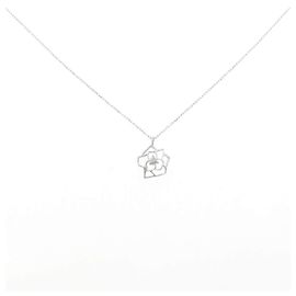 Autre Marque Colar de ouro branco K10 e diamantes Prata