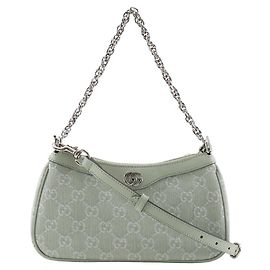 Bolsa de Ombro Gucci Ophidia GG Canvas Outro Verde