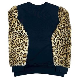 Sweatshirt en coton et modacrylique Dries Van Noten Marron Bleu Marine