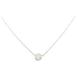 Autre Marque Diamantenhalskette PT900 PT850 Silber