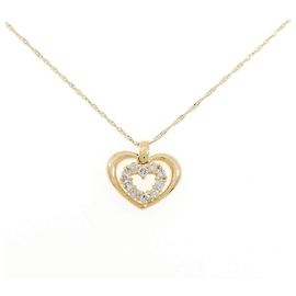 Autre Marque Collier Cœur en Diamants Au750 Doré