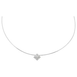 Autre Marque Collar de diamantes PT900 K18WG Plata