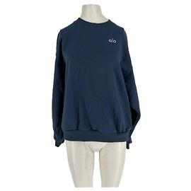 Pull Yves Salomon en coton bleu marine S Bleu Marine
