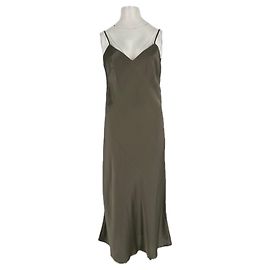 Autre Marque HER SENSES Maxikleid aus Seide Khaki Khaki