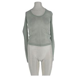 Helmut Lang T-shirt verde trasparente a maniche lunghe Verde