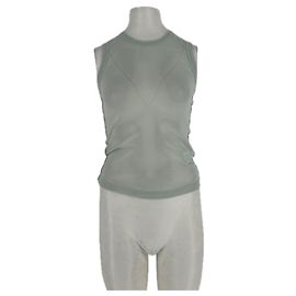 Helmut Lang T-shirt verde transparente sem mangas Verde