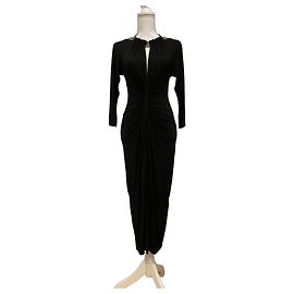 Just Cavalli Enges schwarzes Kleid mit Animal-Print Schwarz Leopardenprint