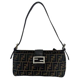 Fendi Vintage Zucca FF Pattern One Shoulder Bag Brown