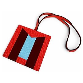 Hermès Hermes Lettre au Carré Initial M Handbag Charm Red Blue