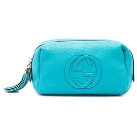 Necessaire Soho Gucci in pelle blu Blu Turchese