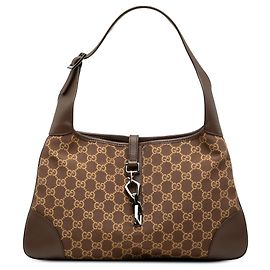 Borsa Hobo Jackie Gucci in tela GG marrone Marrone Marrone scuro