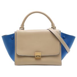 Céline Bolsa Trapeze Celine Small em couro bicolor bege Bege