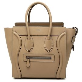 Céline Celine Beige Micro Drummed Calfskin Luggage Tote Beige