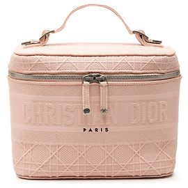 Necessaire Dior Pink Diortravel Canvas Cannage D Lite Rosa