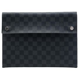Louis Vuitton Black Damier Graphite Alpha Pochette GM Nero