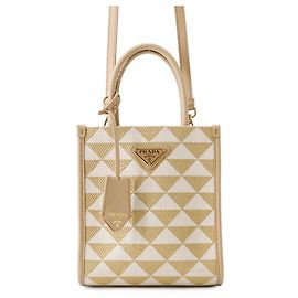 Prada 2-Way Shoulder Handbag White Beige