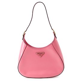 Bolsa de Ombro Prada Triangle Cleo em couro de bezerro rosa Rosa