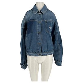 Giacca in denim blu Adidas Blu