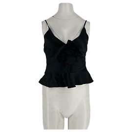 Autre Marque Top DELFI de seda preto XS Preto