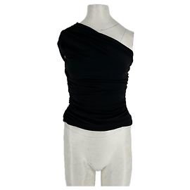Tory Burch Asymmetrical Black Viscose Top Black