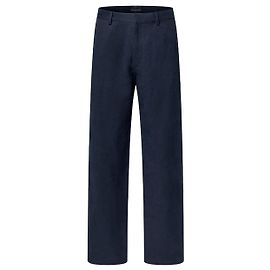 Louis Vuitton Leichte Leinen-Workwear-Hose Relaxed Fit Blau