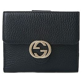 Gucci Carteira com aba interlocking Preto