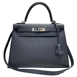 Hermès Timbro della dimensione della borsa Kelly Nero