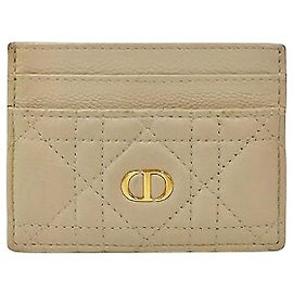 Dior Tarjetero Beige Carro Castaño