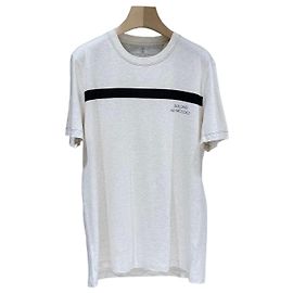 Brunello Cucinelli Camiseta de manga corta y cuello redondo de algodón a rayas (grade/XL) Blanco