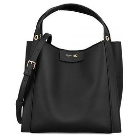 Céline Borsa a spalla Small Cube Tote in nero con logo dorato Nero