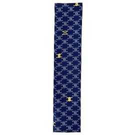 Céline Pañuelo de seda Twill Lavalier Navy Azul