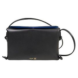 Céline Borsa a tracolla Trio Flap Logo dorato Nero Nero