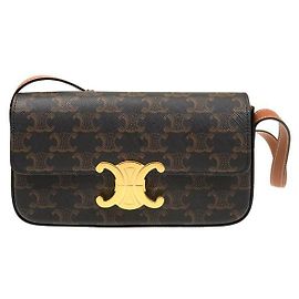 Céline Borsa a tracolla Gold Triope Logo Tan CUZ Marrone