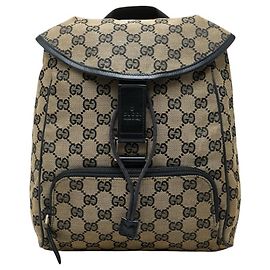 Gucci GG Canvas Backpack Black Beige