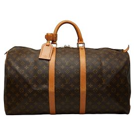 Bolsa Boston Louis Vuitton Monogram Keepall 55 Marrom