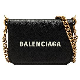 Balenciaga Everyday Chain Mini Wallet Black